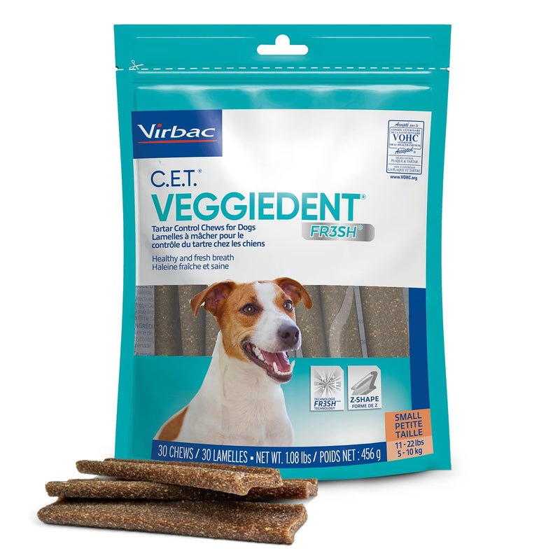 Virbac CET VEGGIEDENT FR3SH Tartar Control Chews for Dogs - Small - Image 1
