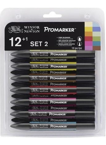 Winsor Newton - Promarker Pen Set 12 Colors Set 2 - Image 1