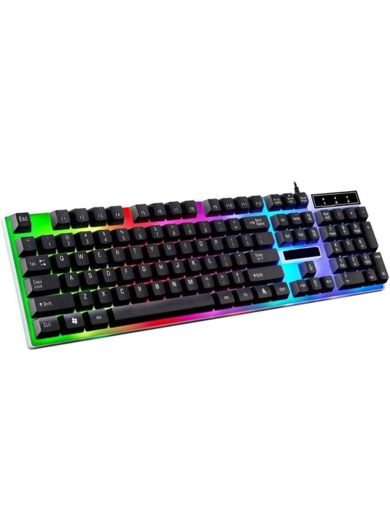 Black gaming keyboard and mouse set with LED lighting - Image 5