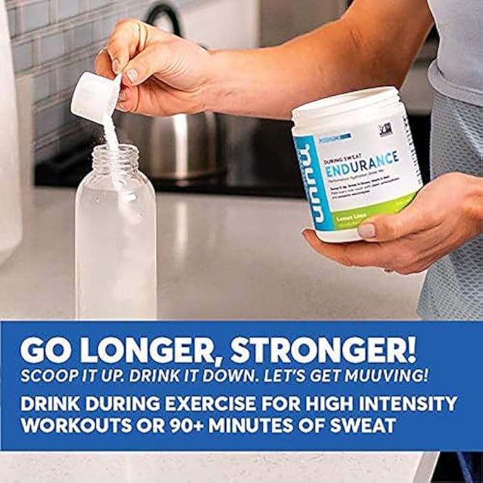 Nuun Hydration Endurance Powder, Lemon Lime, Workout Support,5 Essential Electrolytes for Hydration + Carbohydrates, Vegan, Non-GMO, (16 Servings - Canister) - Image 5