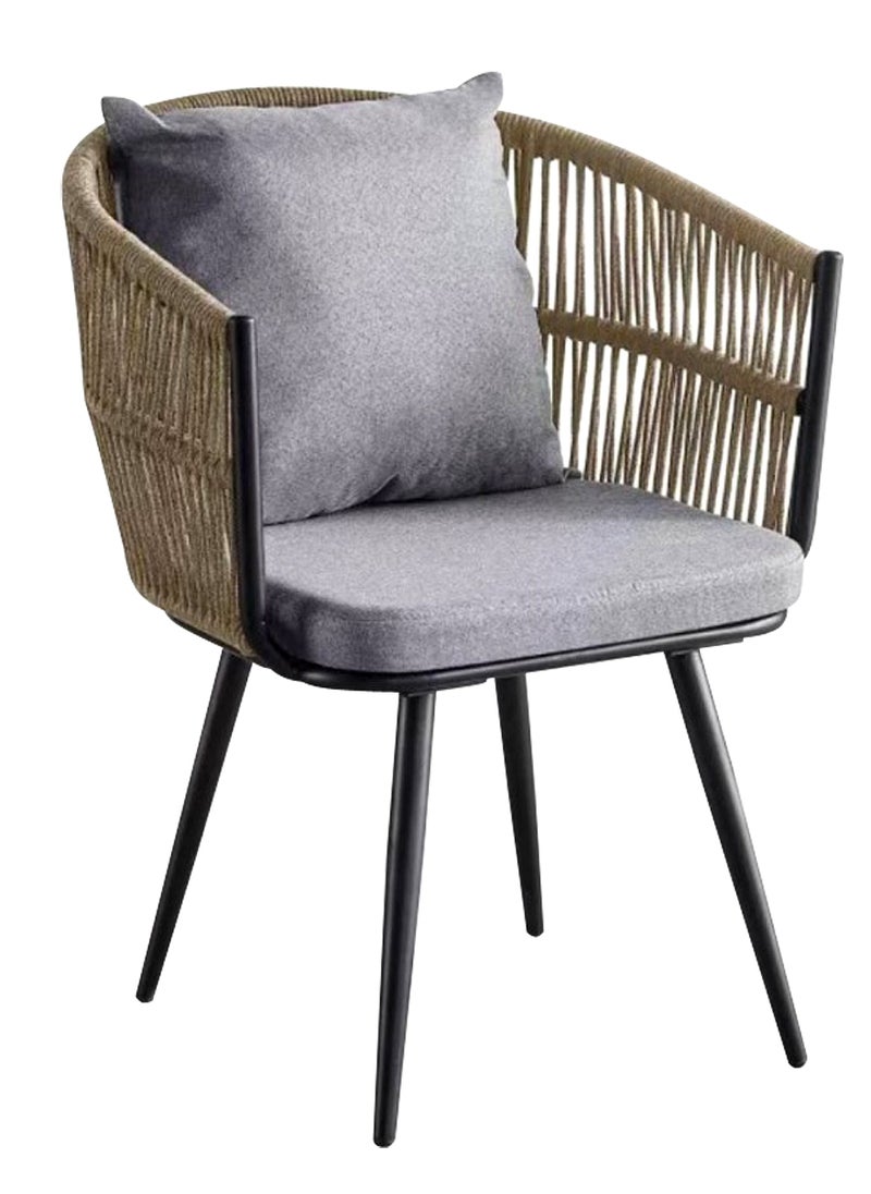 Generic - Set of 2 Pieces, Modern Metal Patio Rattan Garden Chairs, Dining Chairs, Outdoor Seating for Backyard, Poolside, Balcony, Indoor Use - Image 1