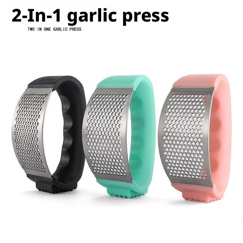 Stainless Steel 2-in-1 Garlic Press and Meat Tenderizer - Image 1