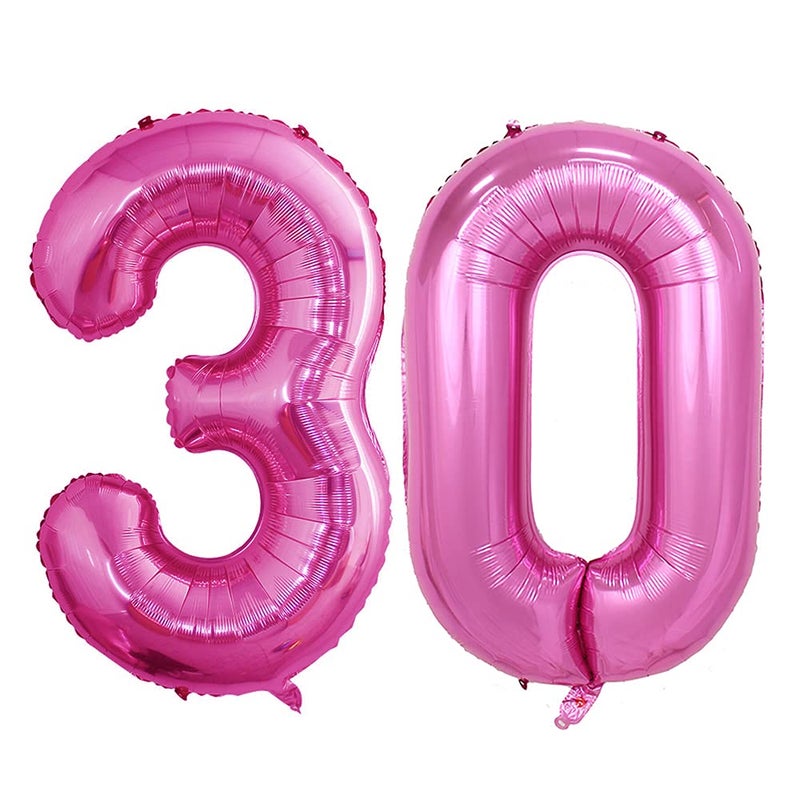 GOER Number 30 Balloons for 30th Birthday Party Decorations,42 Inch Jumbo Foil Helium Balloons for 30th Anniversary (Hot Pink) - Image 1