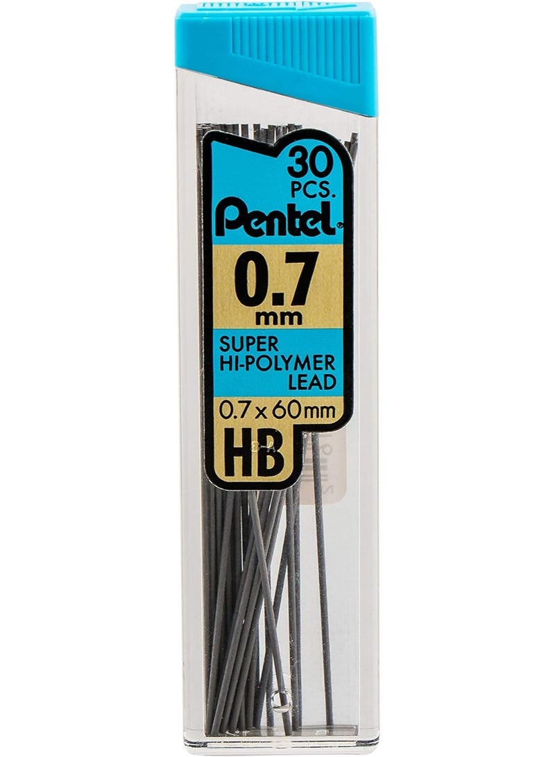 Pentel قلم رصاص ميكانيكي من بنتل® برصاص سوبر هاي بوليمر®، 0.7 مم، متوسط، HB، 30 رصاص لكل أنبوب، عبوة من 3 أنابيب - Image 2
