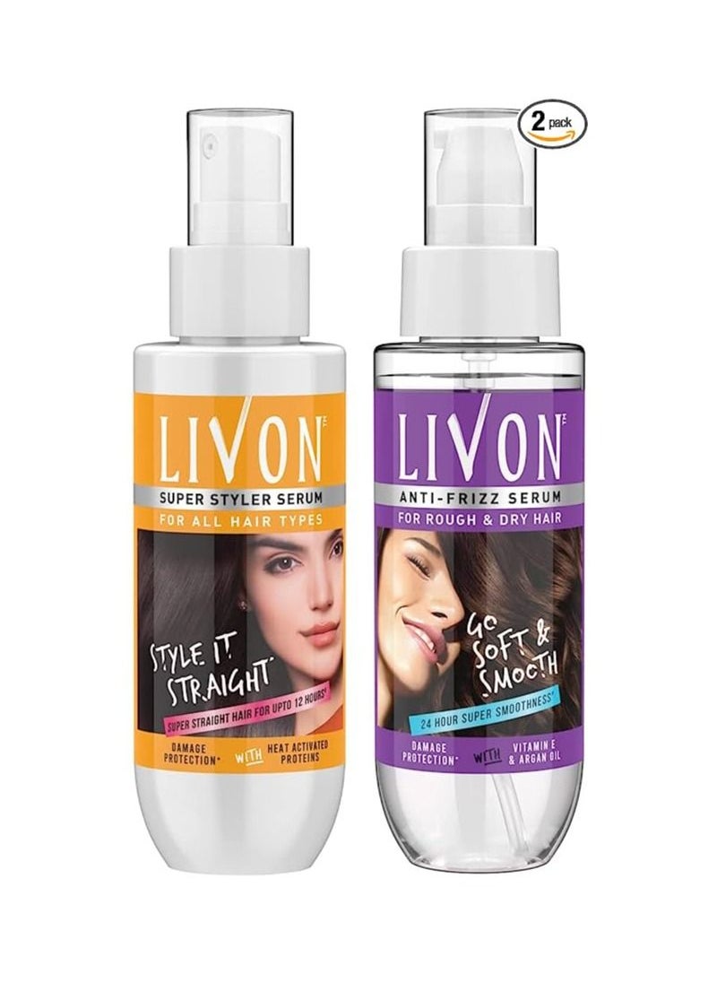 Livon Serum For Women With Argan Oil and Vitamin E And Hair Straightening Serum