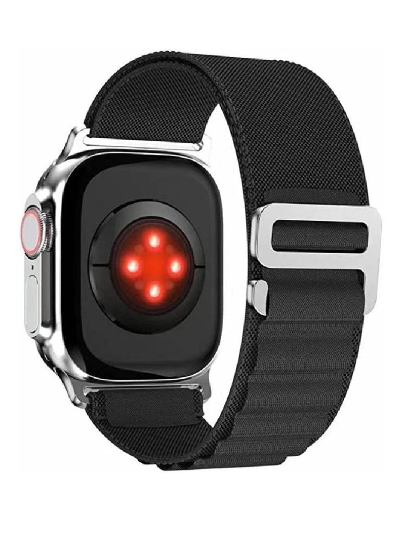 ZOOMEE - Replacement Nylon Loop Strap With Metal G‑Hook For Apple Watch Series 8 | 8 Ultra Black - Image 1