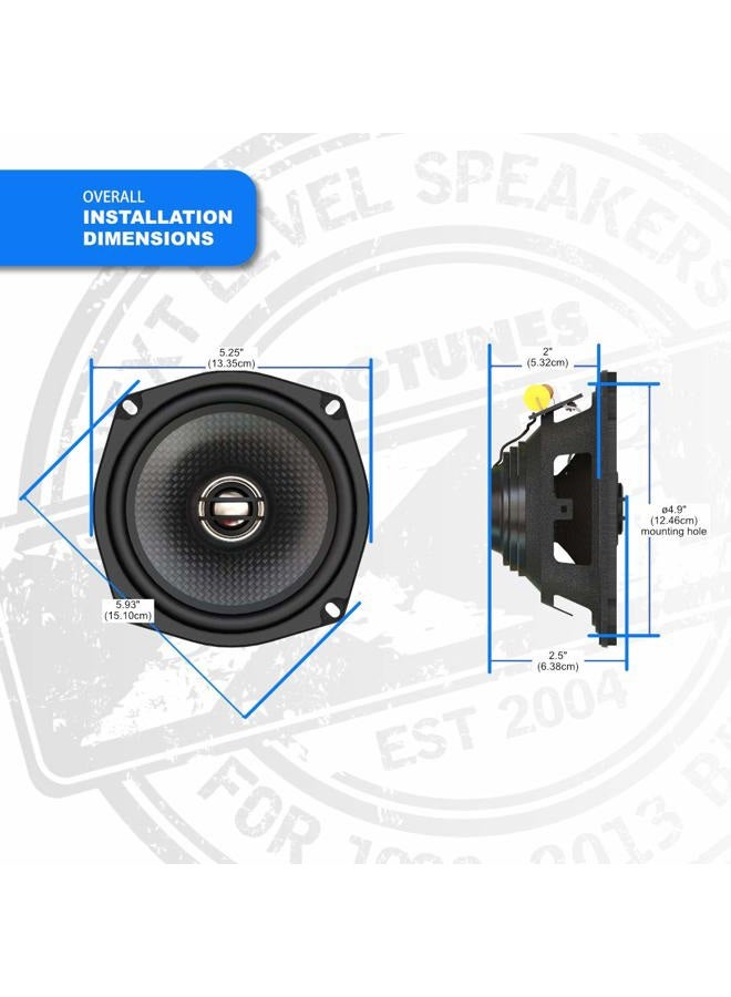 Hogtunes 352-XLR 5.25" Replacement Rear Speakers for 1998-2013 Harley-Davidson FLH Touring Models - Image 4