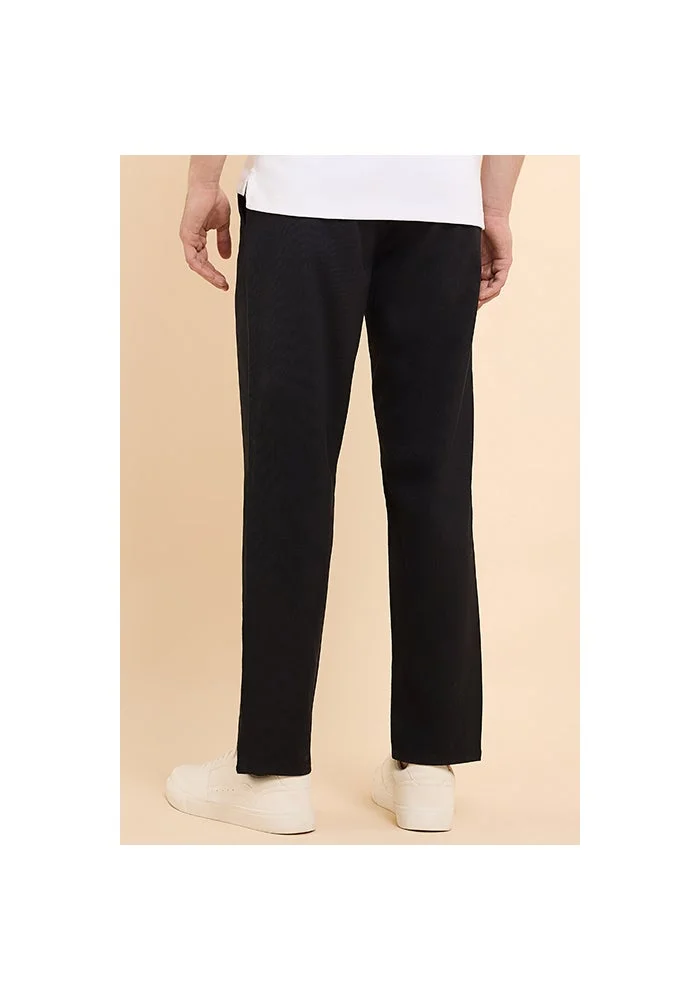 R&b  Solid Tapered Fit Pants with Button Closure for Men | Best Price UAE