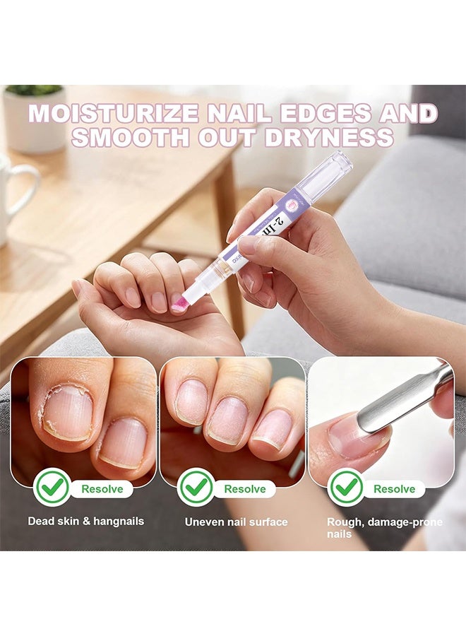Nymixa 2-In-1 Cuticle Oil Pusher Pen, Ceramic Cuticle Pen, No Leak Travel Size Cuticle Pusher Pen With Oil, Nail Cuticle Remover, Moisturizing And Brightening Instant Keratin Removal Tool For Dry Damaged Nails, Moisturizes & Strengthens Nails - Image 3