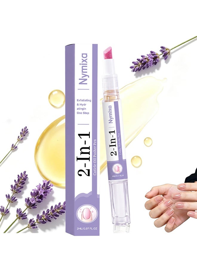 Nymixa 2-In-1 Cuticle Oil Pusher Pen, Ceramic Cuticle Pen, No Leak Travel Size Cuticle Pusher Pen With Oil, Nail Cuticle Remover, Moisturizing And Brightening Instant Keratin Removal Tool For Dry Damaged Nails, Moisturizes & Strengthens Nails - Image 1