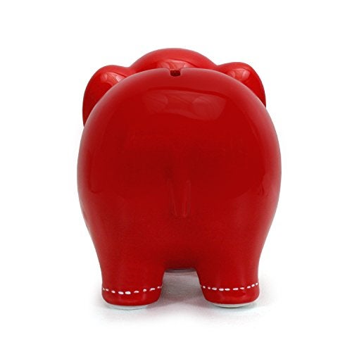 Child to Cherish Ceramic Stitched Elephant Piggy Bank, Red - Image 4