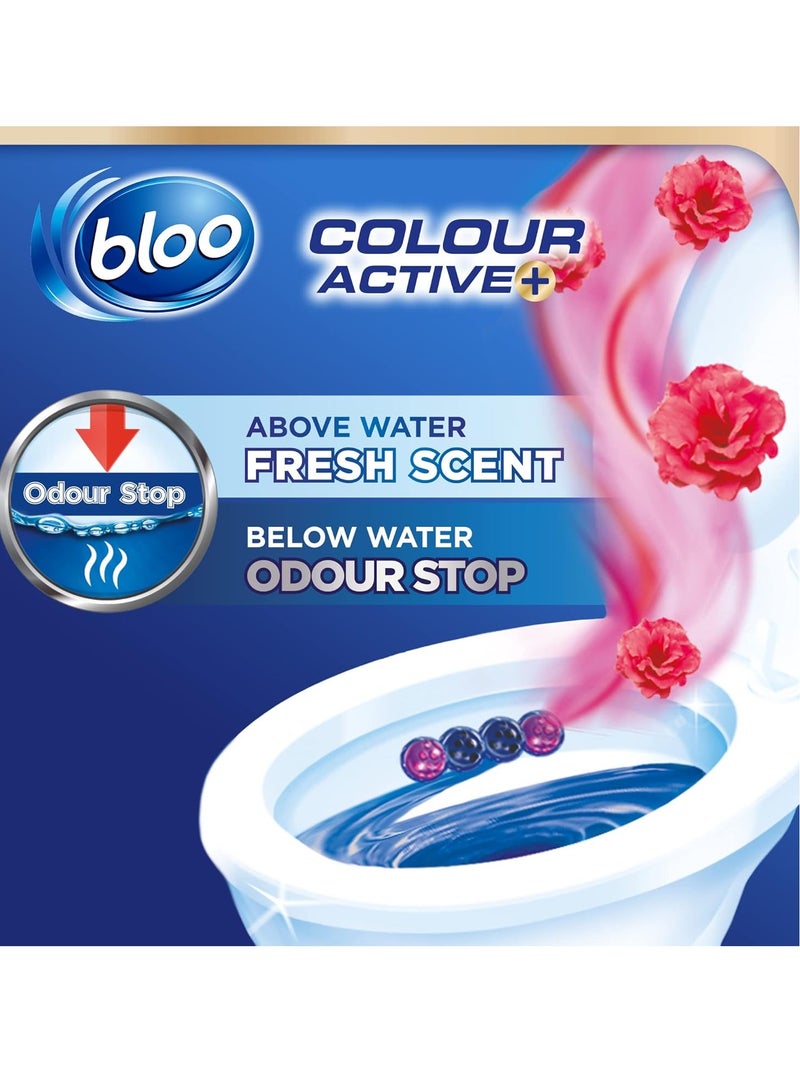 Bloo Power Active Balls Flowers – Pack of 10 | 4-in-1 Toilet Rim Block with Cleaning Foam, Anti-Limescale Protection, and Long-Lasting Freshness - Image 3