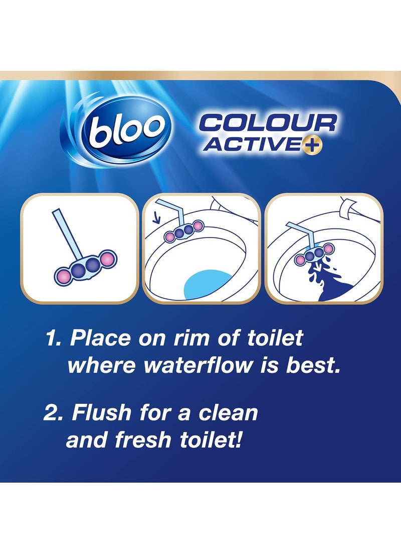 Bloo Power Active Balls Flowers – Pack of 10 | 4-in-1 Toilet Rim Block with Cleaning Foam, Anti-Limescale Protection, and Long-Lasting Freshness - Image 4
