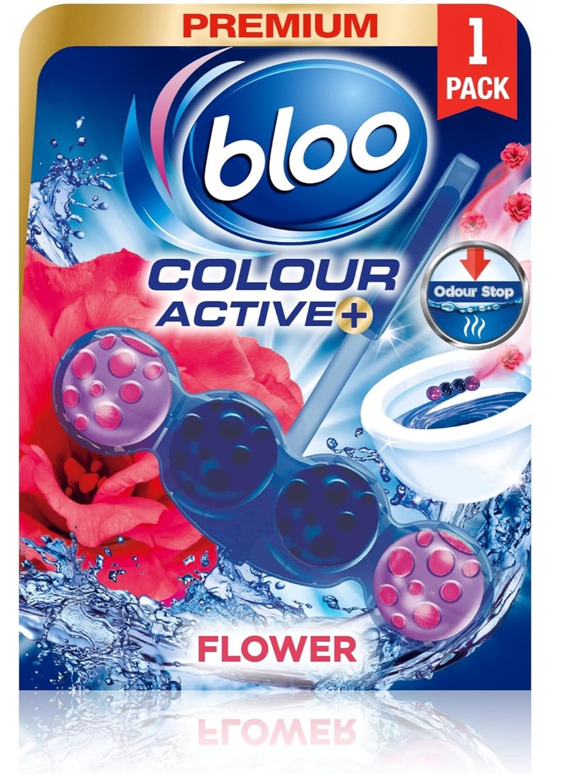 Bloo Power Active Balls Flowers – Pack of 10 | 4-in-1 Toilet Rim Block with Cleaning Foam, Anti-Limescale Protection, and Long-Lasting Freshness - Image 2
