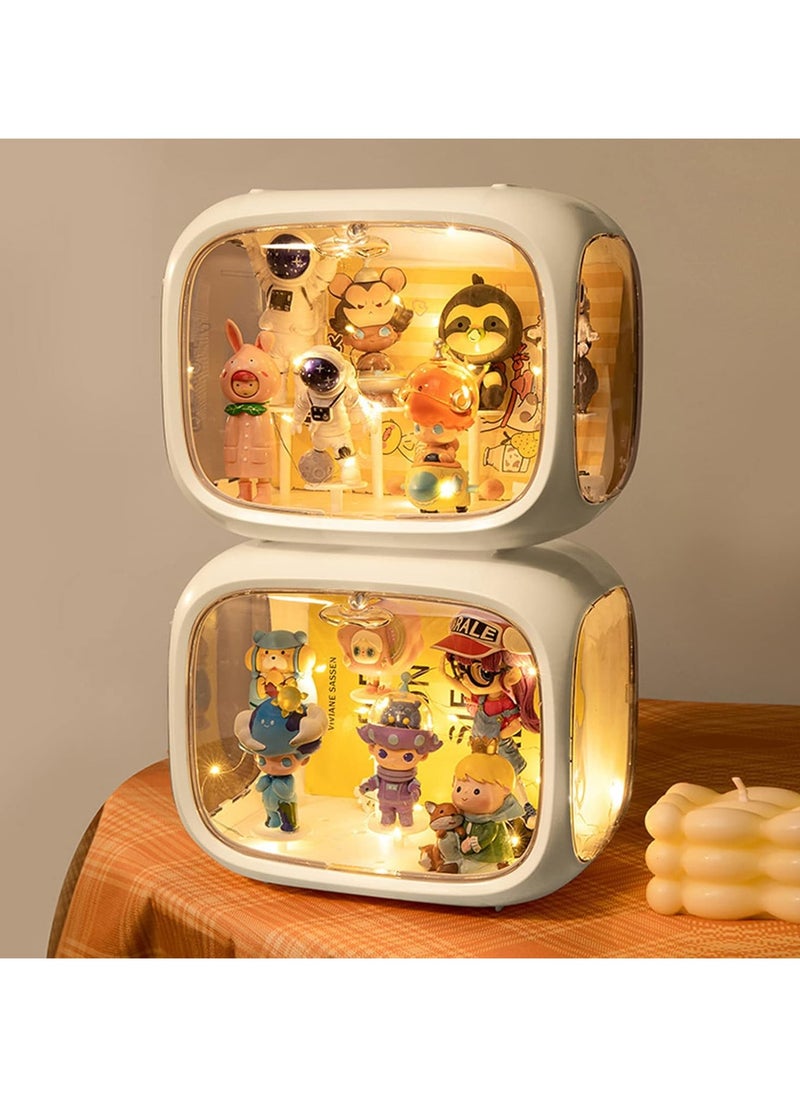 General - Lighted figure display case Clear acrylic display case with door Dust and moisture resistant Suitable for LEGO collectibles Action figures Pop Mart - Image 1