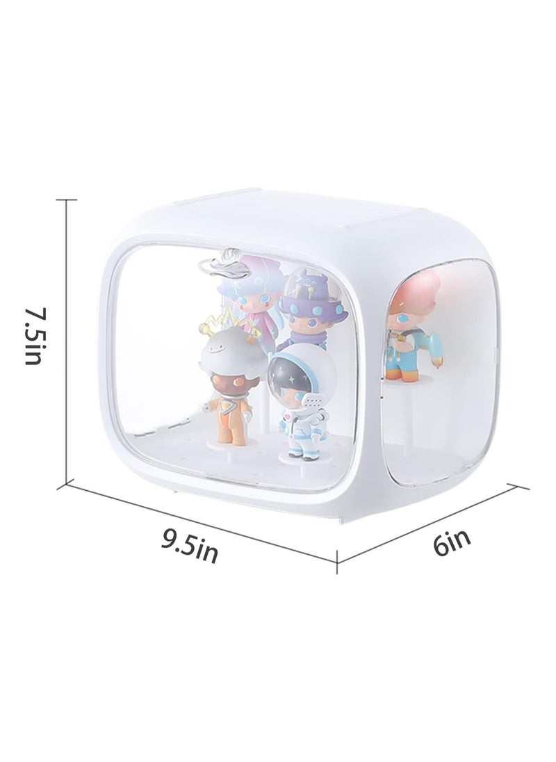 General - Lighted figure display case Clear acrylic display case with door Dust and moisture resistant Suitable for LEGO collectibles Action figures Pop Mart - Image 1
