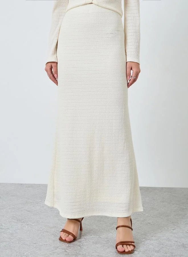 ستايلي تنورة طويلة مستقيمة بنقشة