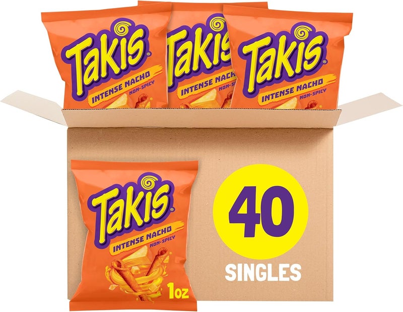 Taki's تاكيس ناتشو المكثف 40 قطعة - رقائق التورتيلا الملفوفة بنكهة الجبنة الشيدر غير الحارة - Image 1