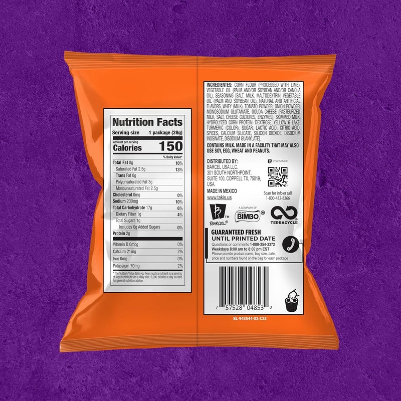 Taki's تاكيس ناتشو المكثف 40 قطعة - رقائق التورتيلا الملفوفة بنكهة الجبنة الشيدر غير الحارة - Image 2