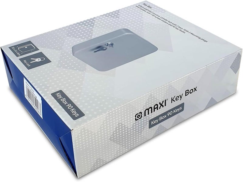 Maxi Key Cabinet Wall Mount Design with Key Lock - 90 Key Capacity, Secure Metal Key Safe Box (300x240x80mm) - Beige - Image 4
