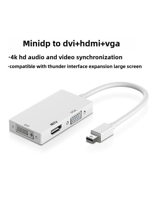 MiniDP To VGA/HDMI/DVI Converter Three-in-one Fruit One-electric Interface Connected To Tv Monitor Projection-Color:MiniDP To Three-in-one - Image 1