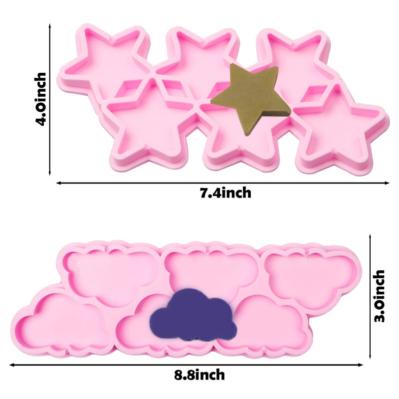 Xcake Lcook Cloud Lollipop Chocolate Birthday Mold  Star Fondant Silicone Mold for Cake Decoration Cupcake Topper Sugar Craft Gum Paste Cookie Dessert Ice Cube Clay Resin - Image 2