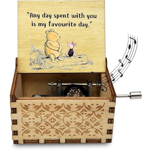 Litenx Wood Music Box Gifts for Women, Wife Girlfriend for Christmas Birthday Anniversary, Any Day Spent with You is My Favourite Day. - Image 1