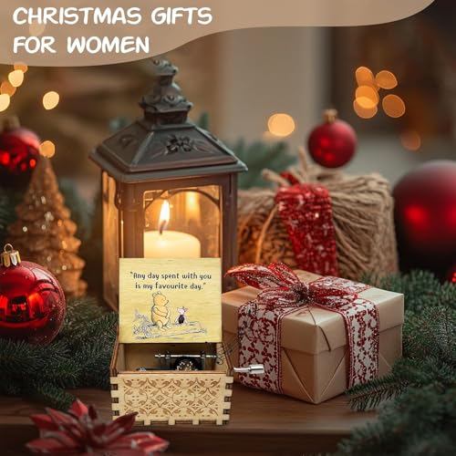 Litenx Wood Music Box Gifts for Women, Wife Girlfriend for Christmas Birthday Anniversary, Any Day Spent with You is My Favourite Day. - Image 4