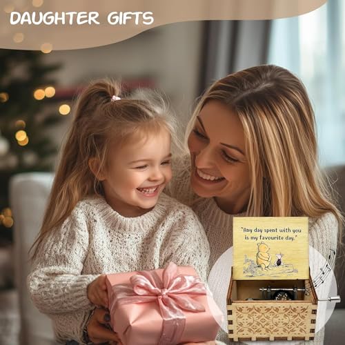 Litenx Wood Music Box Gifts for Women, Wife Girlfriend for Christmas Birthday Anniversary, Any Day Spent with You is My Favourite Day. - Image 2