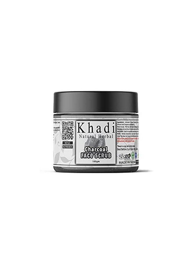 Khadi Natural Herbal Charcoal Face Scrub With Exfoliates Dead Skin | Tan Removal | Oily/Normal Skin | Radiant Glow| 180Gm  - Image 1