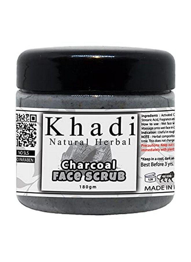 Khadi Natural Herbal Charcoal Face Scrub With Exfoliates Dead Skin | Tan Removal | Oily/Normal Skin | Radiant Glow| 180Gm  - Image 2