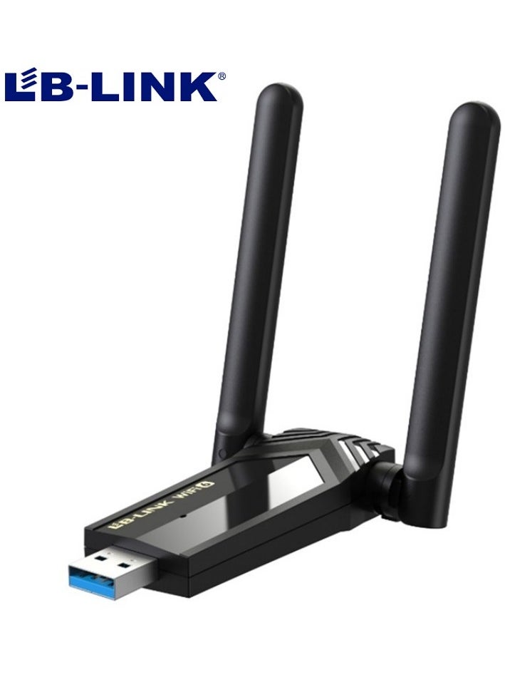 LB-LINK - LB-Link USB WiFi 6 Adapter AX1800 WiFi 6 (802.11ax)| Dual High Gain Antenna Wireless USB 3.0 Auto Driver, MU-MIMO, WPA3 Security, Supports Windows 10/11, - Image 1
