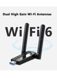 LB-LINK LB-Link USB WiFi 6 Adapter AX1800 WiFi 6 (802.11ax)| Dual High Gain Antenna Wireless USB 3.0 Auto Driver, MU-MIMO, WPA3 Security, Supports Windows 10/11,  - Image 2