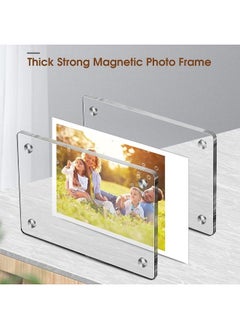 Fintie [4 Pack] Acrylic Magnetic Photo Frame For 3Inch Film Double Sided Fridge Picture Frame For Fujifilm Instax Mini 11 12 Evo 40 Mini Link 2 Printer Film Polaroid Instant Film Clear  - Image 4