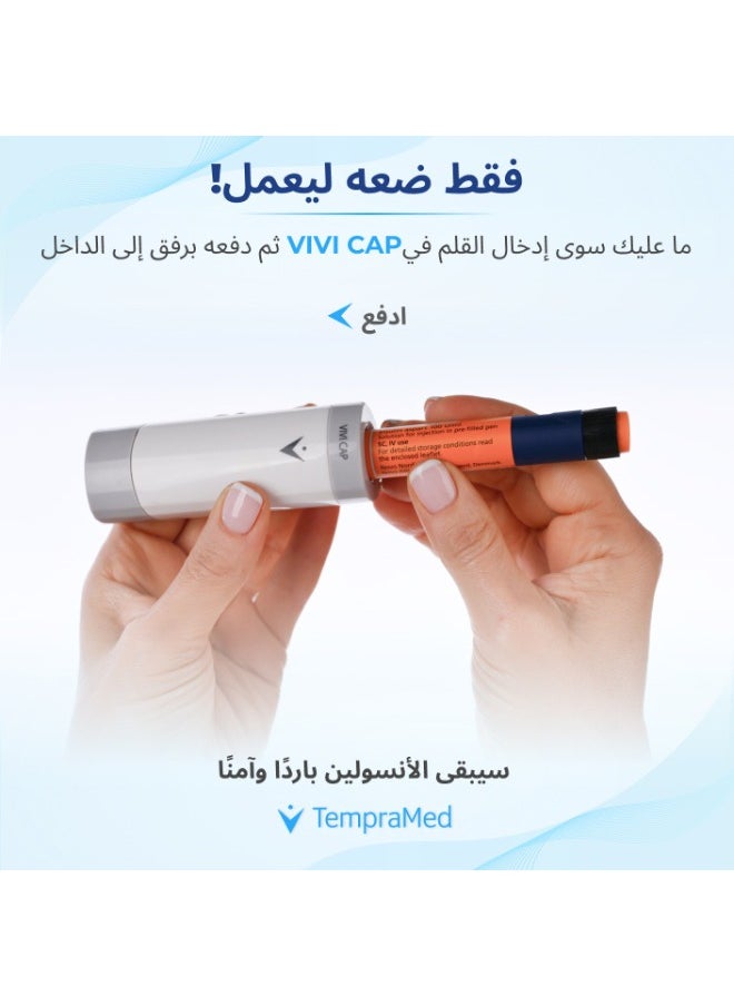 VIVI Cap - VIVI CAP Insulin Cooler Travel Case - Small Diabetic Medical Travel Case Pen Cooler Insulin Protector Works 24/7/365 No Freezing Or Refrigeration - for All Insulin Pen Models - Image 1