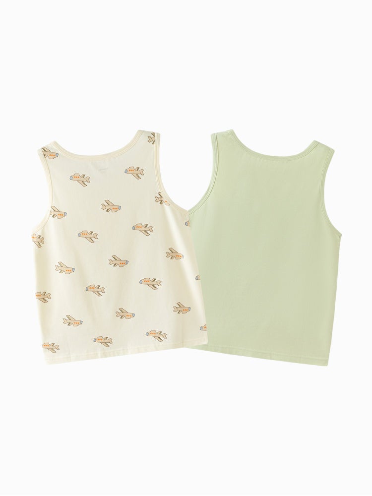 بالابالا طقم فانيلات قطنية بدون أكمام من قطعتين للأولاد - Image 2