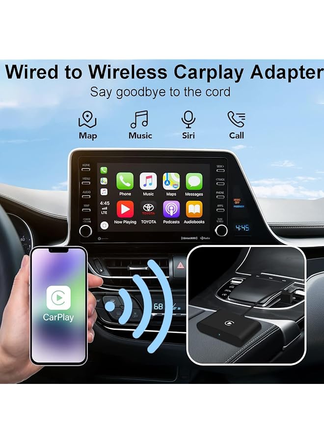 يو إل اتش واي سي محول كار بلاي لاسلكي لأجهزة آيفون، ترقية 2024 لمحول كار بلاي لاسلكي من أبل، تحويل سلكي إلى دونجل كار بلاي لاسلكي، توصيل وتشغيل مناسب للسيارات مع وظيفة كار بلاي من المصنع - Image 5