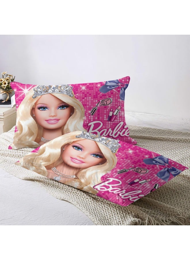 Cartoon Barbie Princess three-piece bedding set, including a bedspread and two pillowcases (bedspread size 150 cm x 200 cm) - Image 2