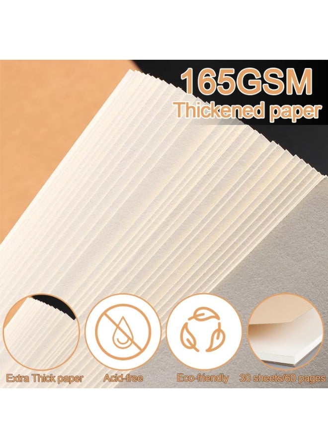 2 Pack A4 Sketchbook for Drawing, Spiral Bound Sketch Pad with Kraft Hardcover, 60 Pages (30 Sheets) per Book, Blank Acid-Free Paper for Sketching, Doodling & Mixed Media - Image 3