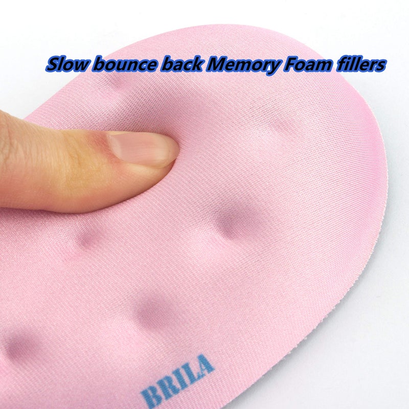 BRILA Ergonomic Memory Foam Mouse Wrist Rest Support Pad Cushion for Computer, Laptop, Office Work, PC Gaming - Massage Holes Design - Wrist Pain Relief (Pink Mouse Wrist Rest) - Image 5
