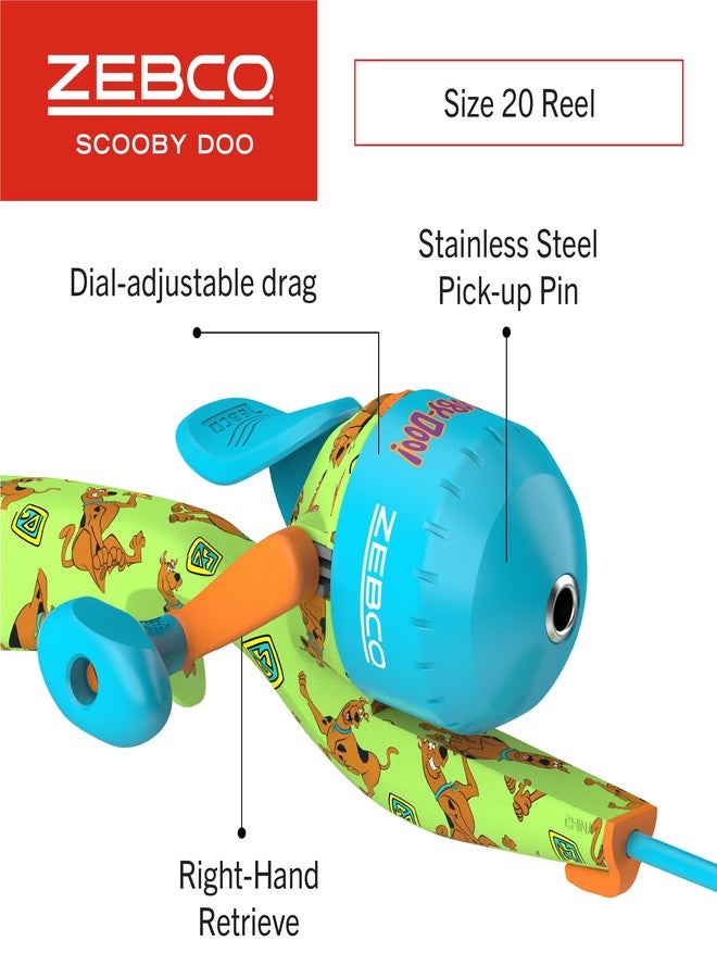 Zebco Youth Scooby Doo Floating Spincast Reel and Fishing Rod Combo, 29-Inch Fiberglass Rod, Light Power, Moderate Action, Size 20 Reel, Green - Image 3