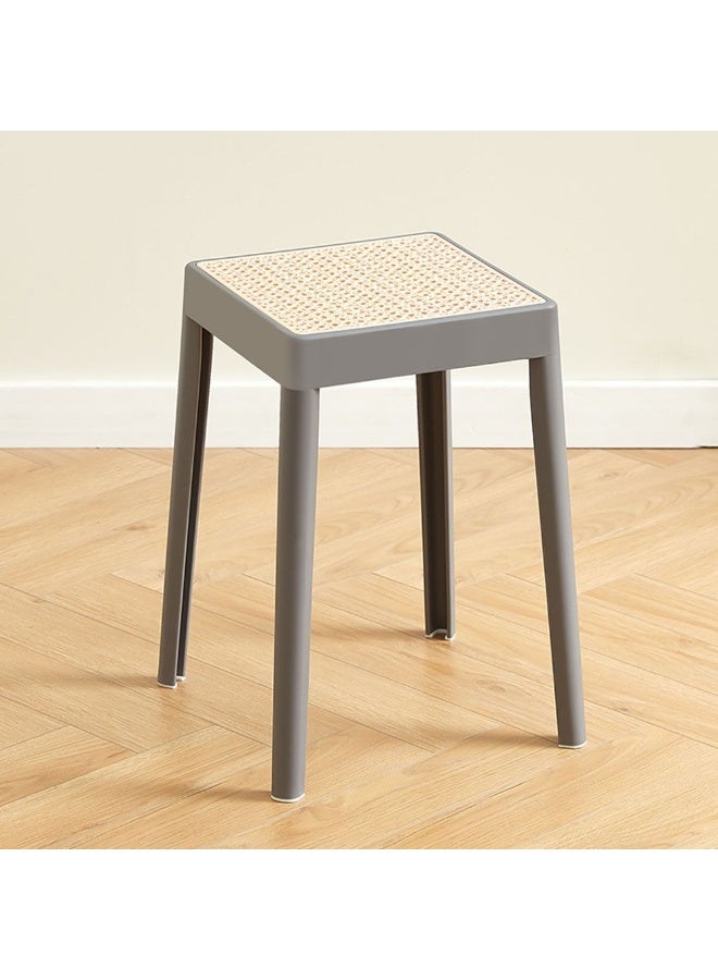 DANUBE HOME Kyre Stool Light Weight Single Backless Chair PP Material Modern Design 1 Seater Chair For Living Room Dining Room Indoor Furniture L29xW29xH46cm -Grey 