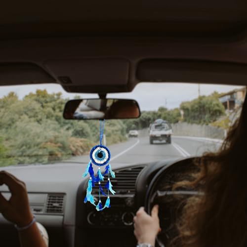 WARMINGO DE Evil Eye Dream Catcher for Car & Home | Evil Eye Hanging | Car Hanging for Good Luck & Prosperity | Bad Energy Protector | Car Evil Eye - Image 2