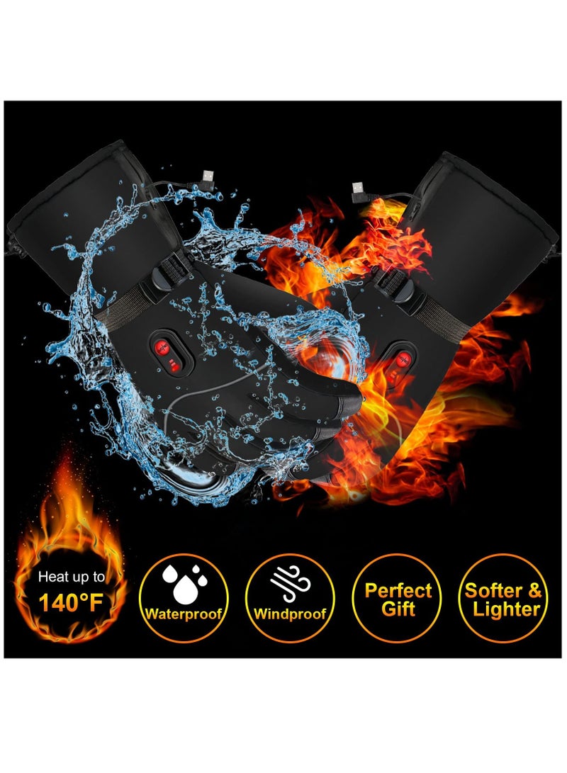 SYOSI Heated Gloves, Electric Heated Gloves Camping Hand Warmers Winter Warm Touchscreen Gloves for Men Women - Waterproof Gloves Windproof Glove for Outdoor Cycling Skiing Hiking Working - Image 5