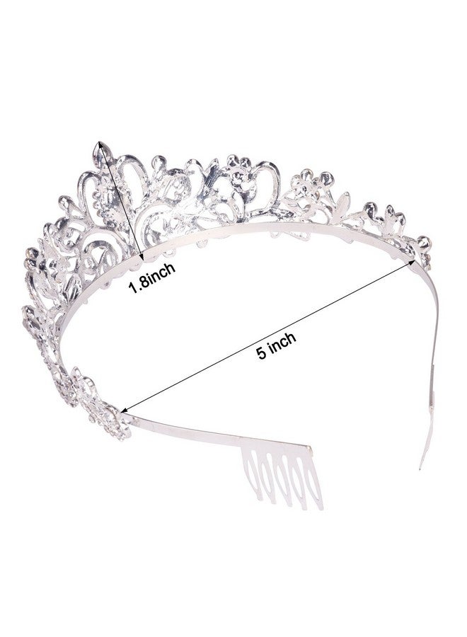 Didder Silver Crystal Tiara Crown Headband Princess Elegant Crown With Combs For Women Girls Bridal Wedding Prom Birthday Party - Image 2