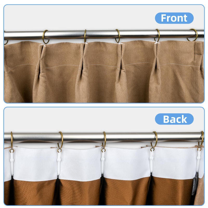 Manysky Curtain Rings with Eyelets, 48 Pack Metal Drapery Rings for Pinch Pleat Curtains Panels, Drape Rings Fits Up to 1.2 in Curtains Rod, 1.5 Inch I D Antique Bronze - Image 5