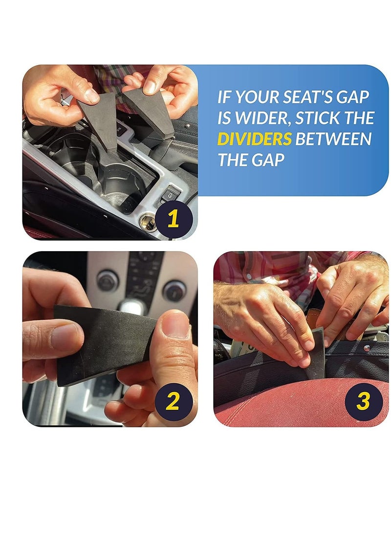 نيبمينينت Car Seat Gap Filler and Organizer, 2 Pcs Crevice Storage Box Helps Reduce Distracted Driving & Holds Phone, Money, Cards, Keys Remote, Adjustable Pockets - Image 2
