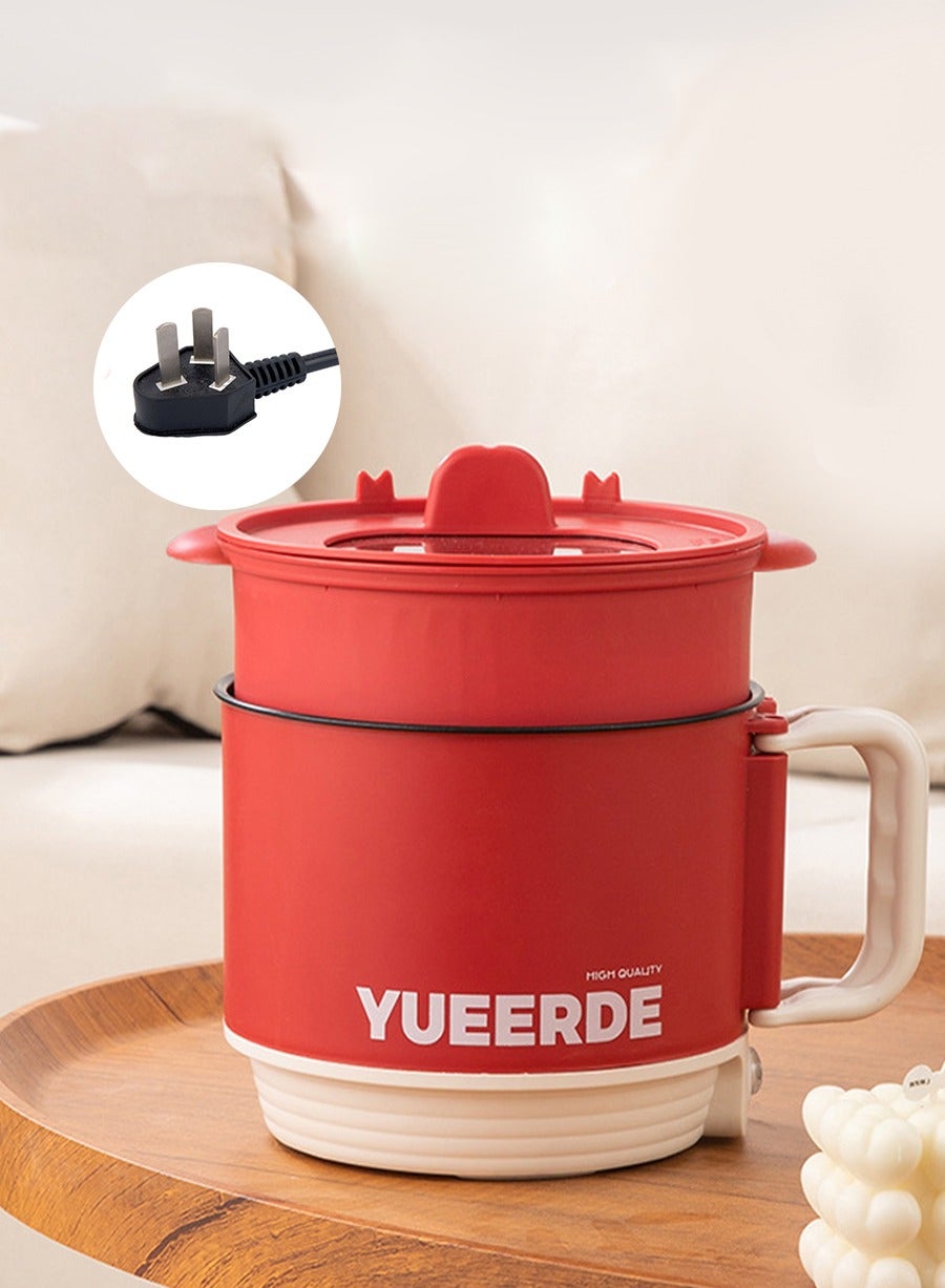 Mini Multifunctional Rice Cooker,Foldable Handle,Portable Cooking Pot Non-Stick Cooker Multifunctional Rice Cooker Electric Hot Pot Home Office Outdoor Use