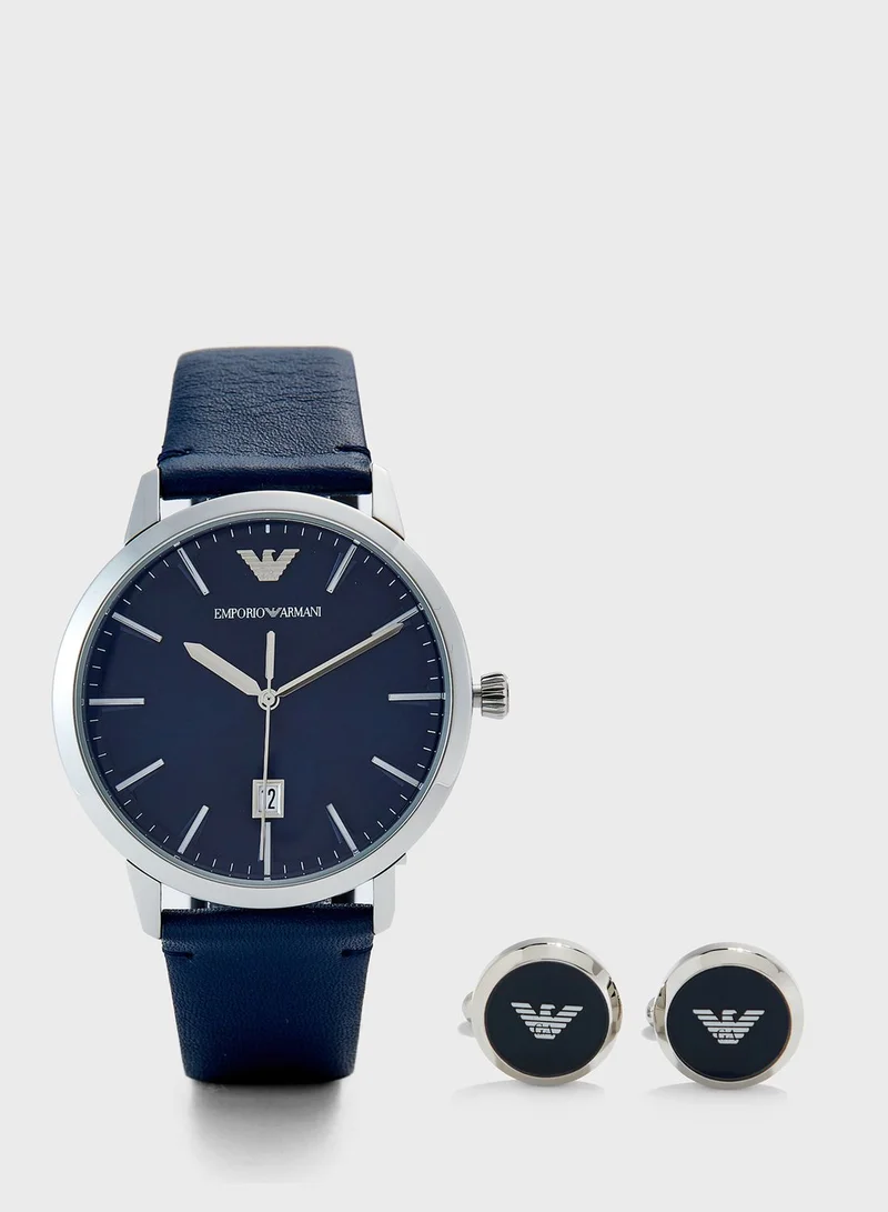 FOSSIL AR80032 Analog Watch + Cufflinks Set