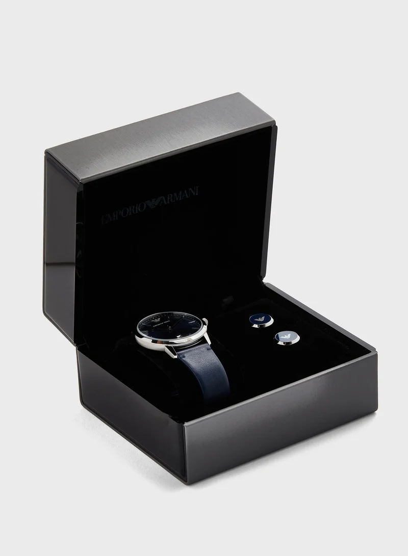 FOSSIL AR80032 Analog Watch + Cufflinks Set